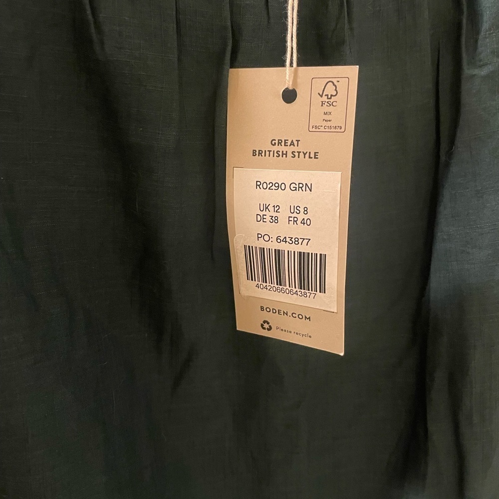 Boden Broderie Cotton Maxi Skirt Chatsworth Green Size 8 NWT - Picture 6 of 7